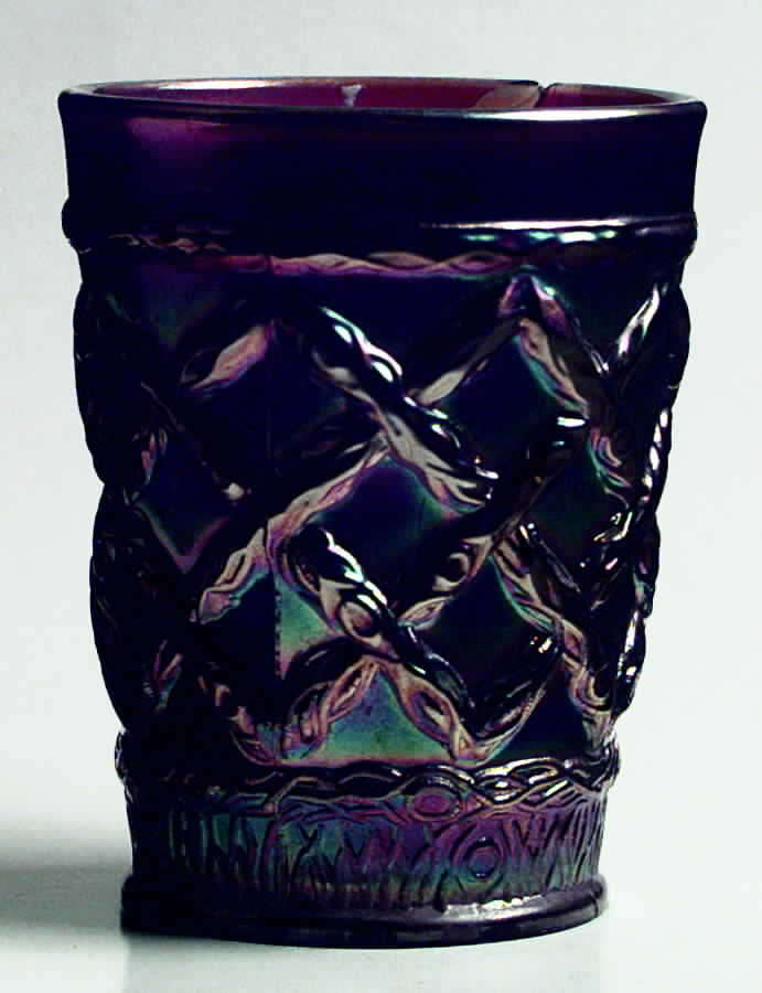 Grapevine Lattice Amethyst Flat Tumbler by Dugan-1