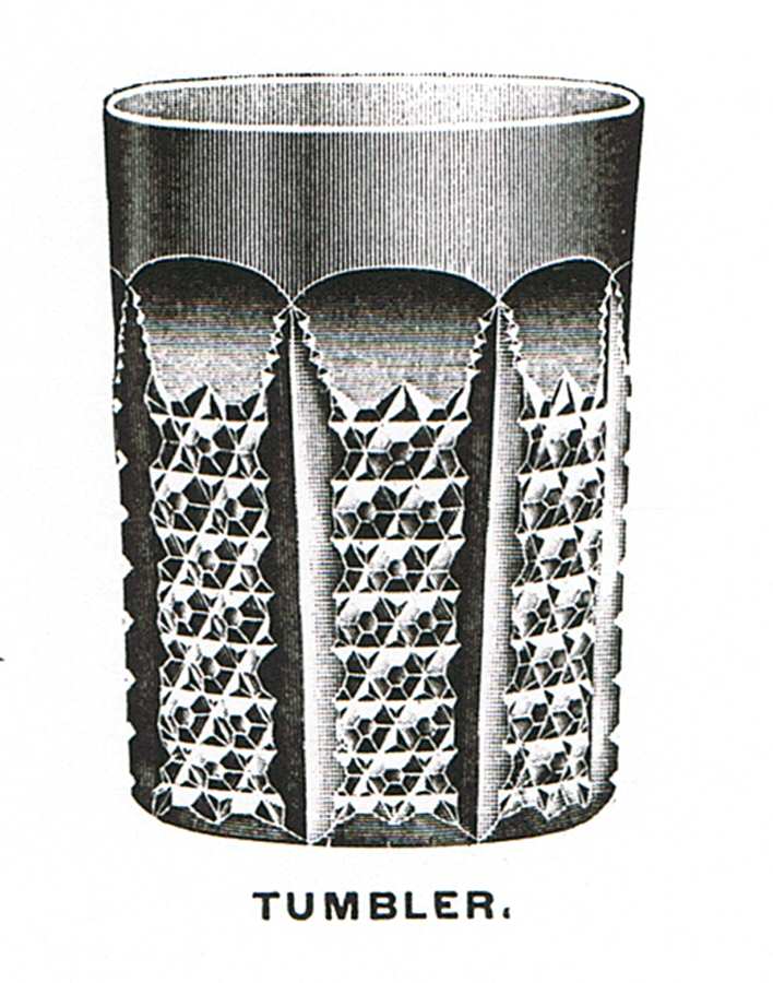 Button Panel Flat Tumbler by Duncan & Miller-1