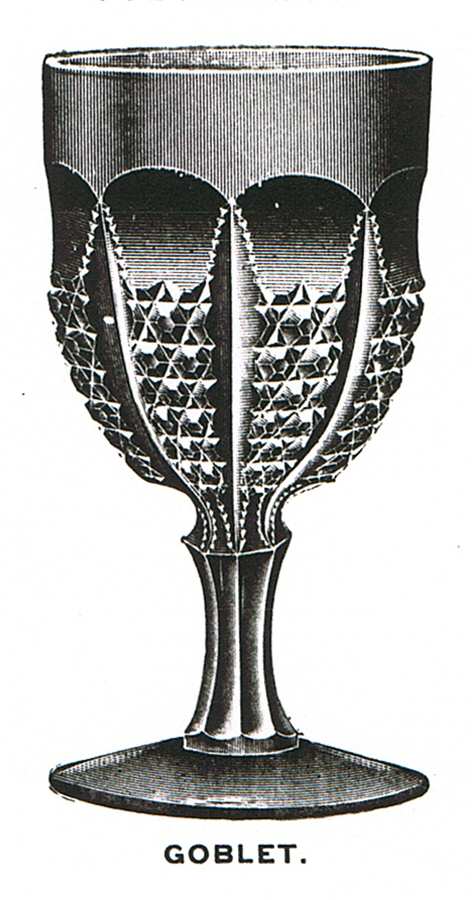 Button Panel Water Goblet by Duncan & Miller-1