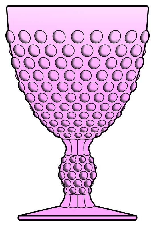 Hobnail Pink Water Goblet by Duncan & Miller-1