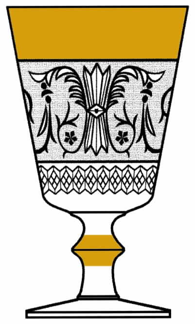 Sandwich Amber Flash Water Goblet by Duncan & Miller-1