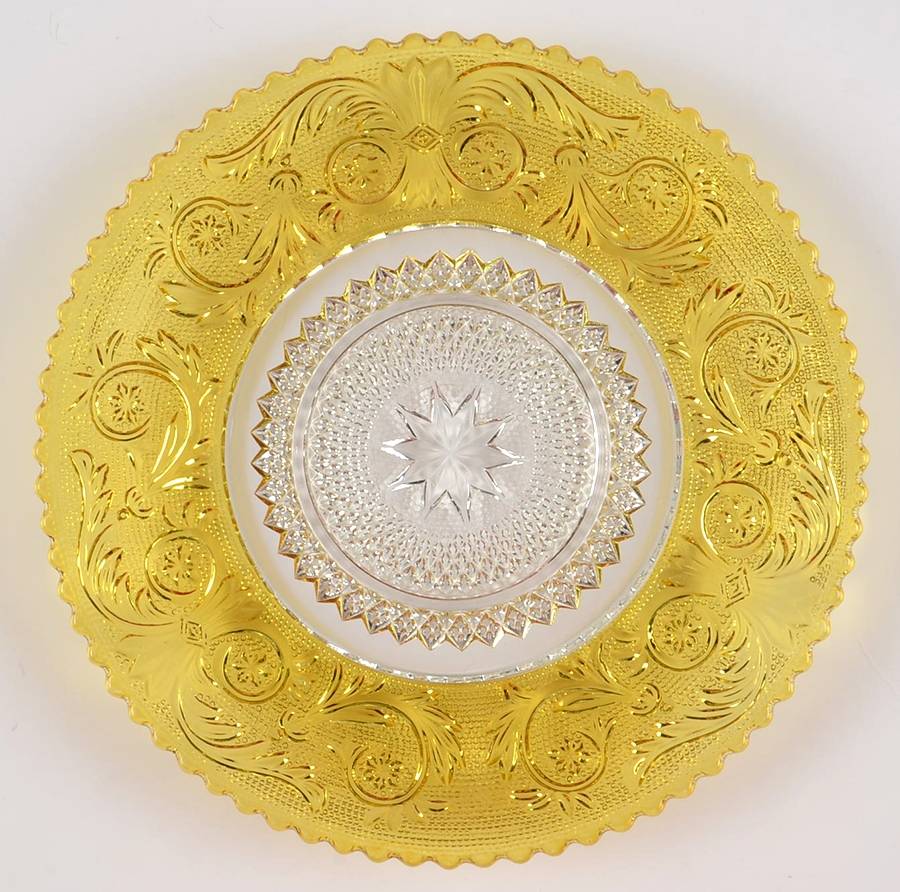 Sandwich Amber Flash Bread & Butter Plate by Duncan & Miller-1