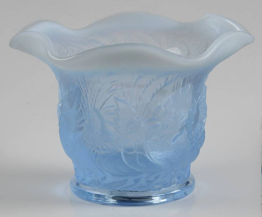 Canterbury Blue (Opalescent) 4" Flower Vase by Duncan & Miller-1