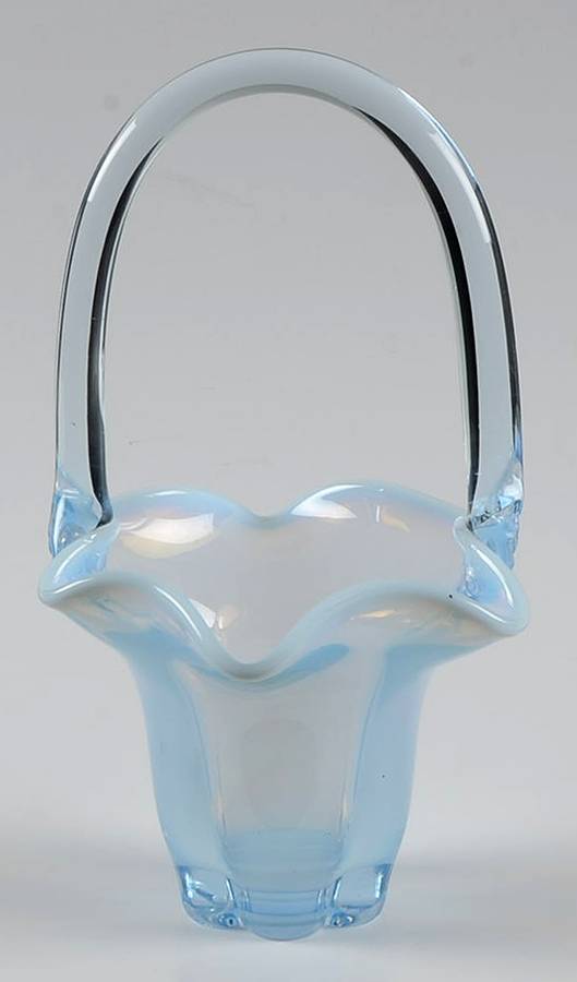 Canterbury Blue (Opalescent) 8" Basket by Duncan & Miller-1