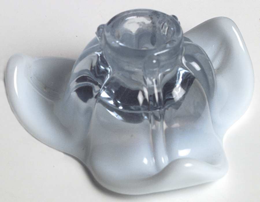 Canterbury Blue (Opalescent) Single Light Candlestick by Duncan & Miller-1