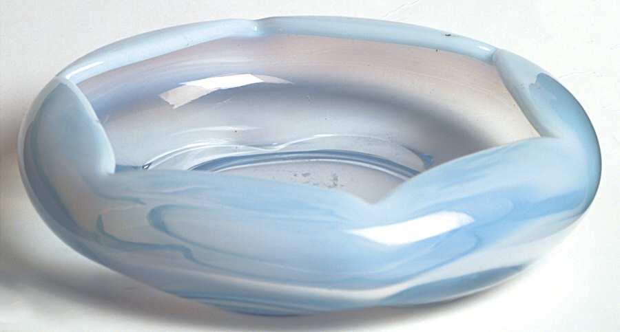Canterbury Blue (Opalescent) 6" Cupped Bowl by Duncan & Miller-1