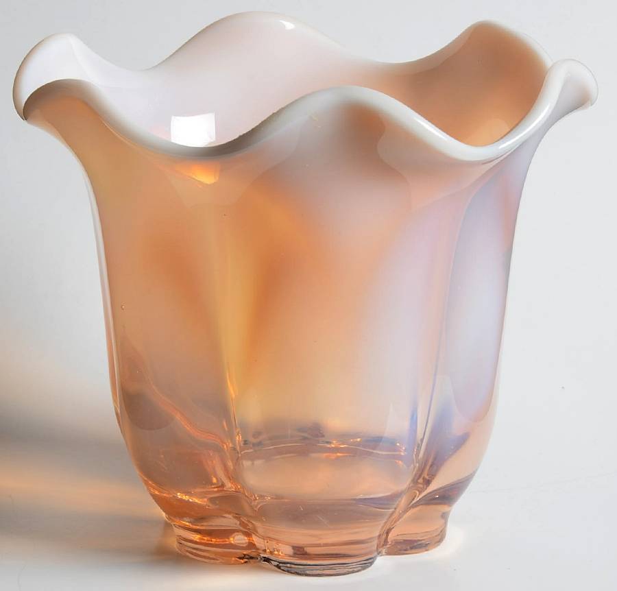 Canterbury Pink (Opalescent) 5" Crimped Vase by Duncan & Miller-1