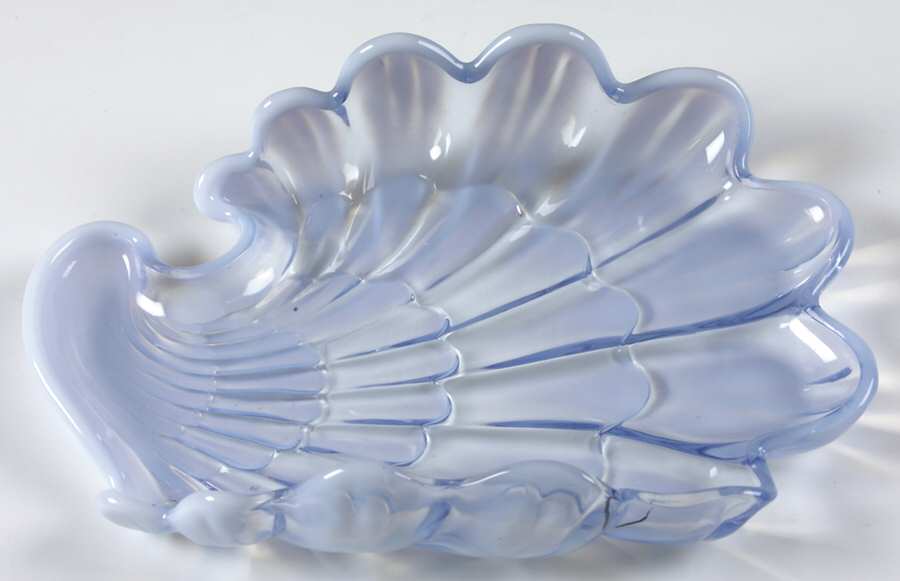 Sanibel Blue (Opalescent) 9" Shell Shape Relish by Duncan & Miller-1