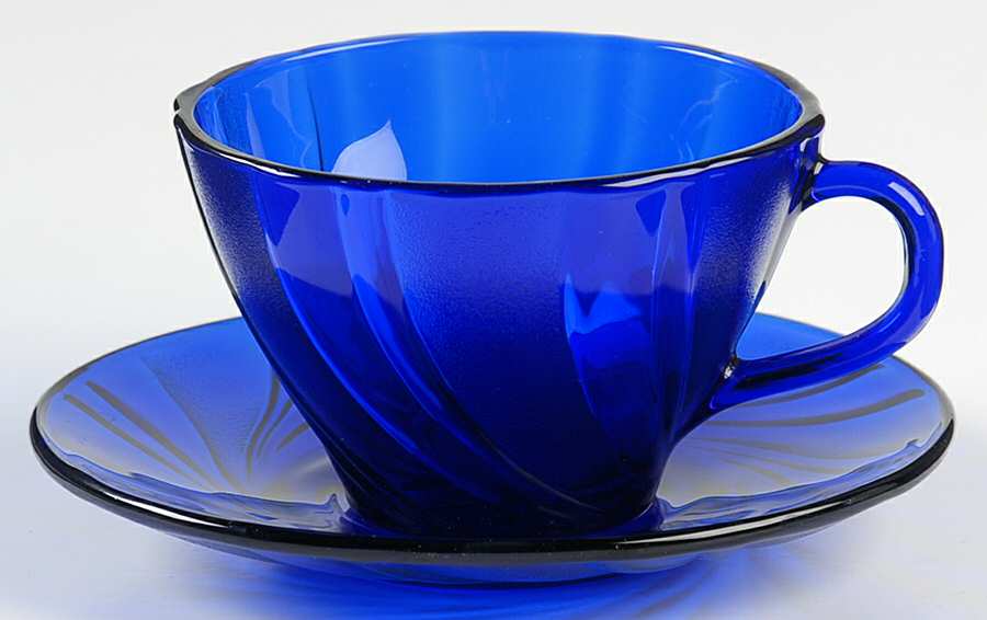 Rivage Cobalt Cup & Saucer Set by Duralex-1