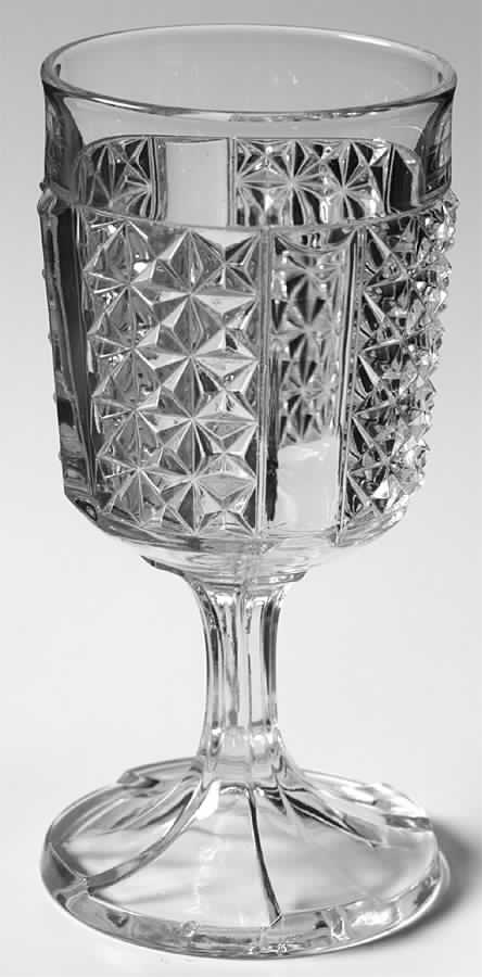 Heavy Paneled Finecut Clear Water Goblet by Duncan & Miller-1