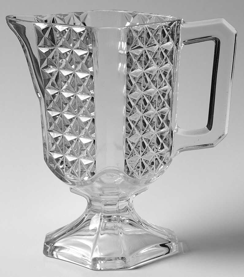 Heavy Paneled Finecut Clear Footed Creamer by Duncan & Miller-1