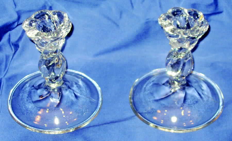 Symphony Clear Single Light Candlestick by Duncan & Miller-1