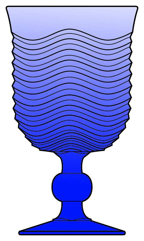 Caribbean Cobalt Blue (Stem 112) Water Goblet by Duncan & Miller-1