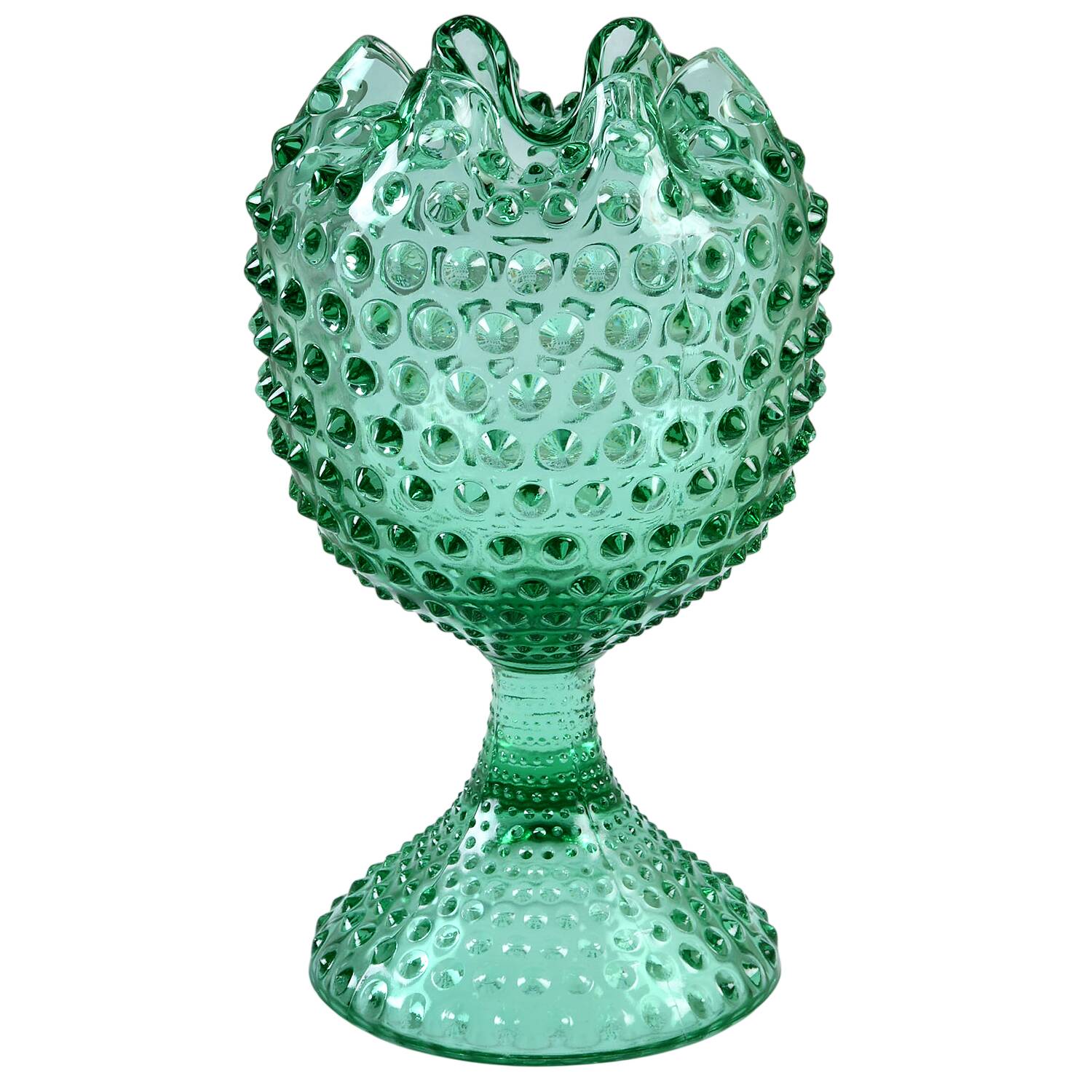 Hobnail Green Violet Vase by Duncan & Miller-1