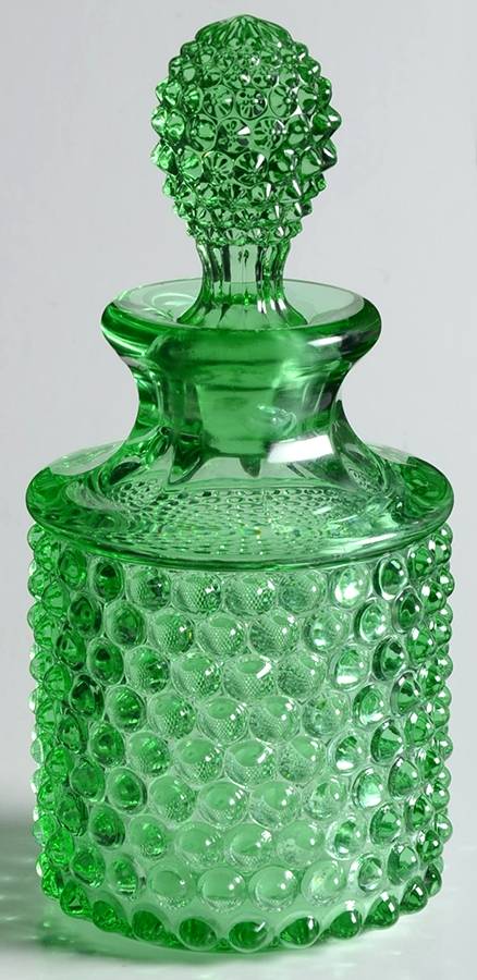 Hobnail Green Cologne Bottle & Stopper by Duncan & Miller-1