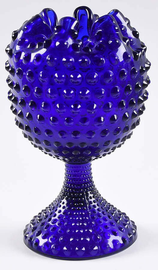 Hobnail Cobalt Blue Violet Vase by Duncan & Miller-1