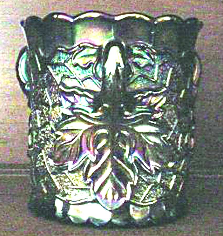 Maple Leaf Blue Sugar Bowl W/Lip No Lid by Dugan-1