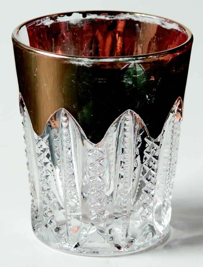 Mardi Gras (Gold Trim) Whiskey Glass by Duncan & Miller-1