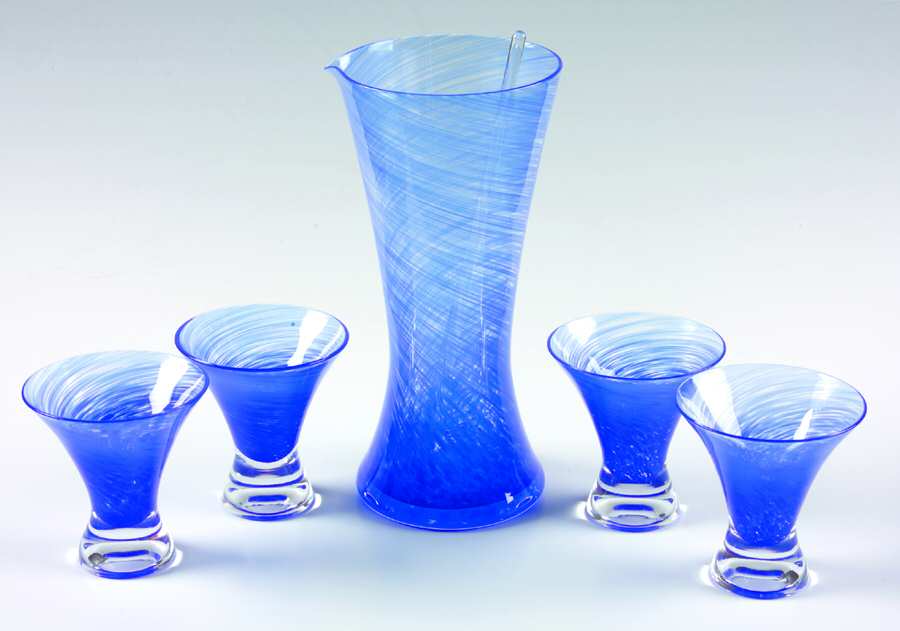 Blueberry Twist Cocktail Set (Pitcher 21 Oz & 4 Coctail Tumblers) by Dansk-1