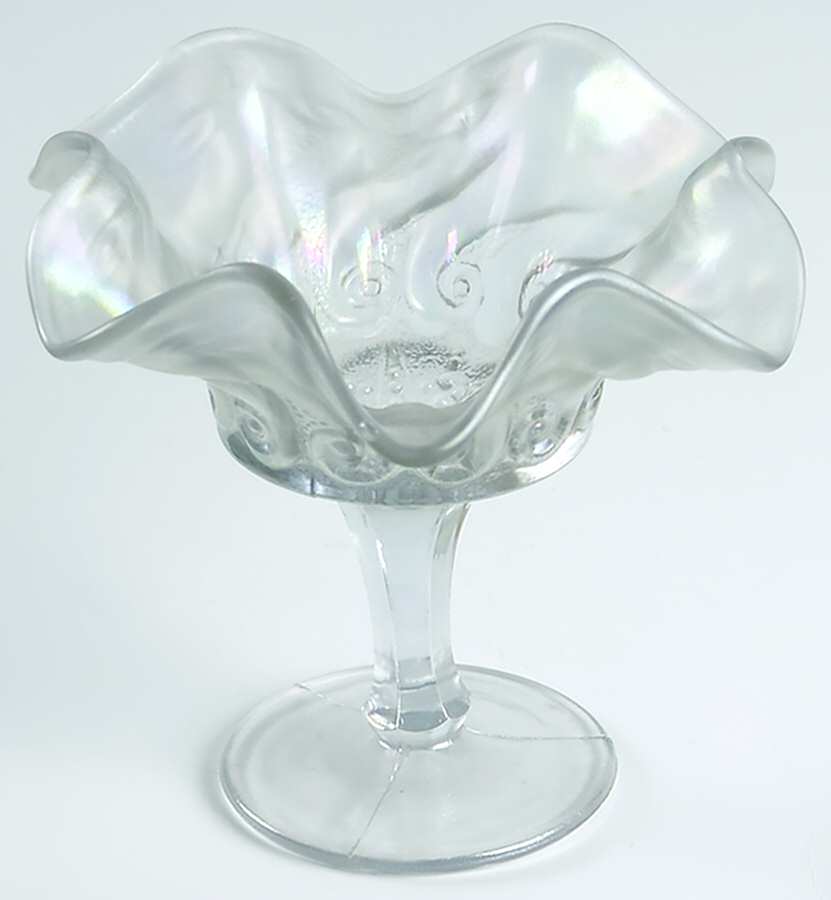 S Repeat White (Opalescent) Comport by Dugan-1