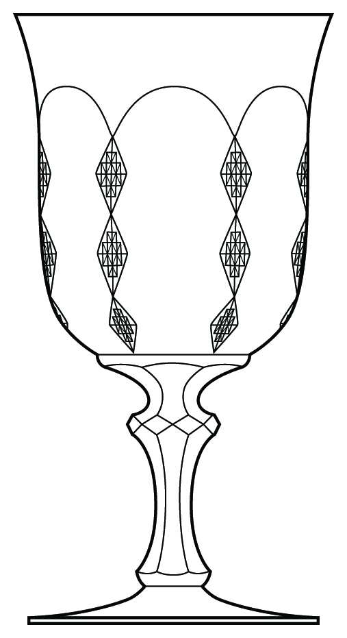 Diamond Ridge Clear Wine Glass by Duncan & Miller-1