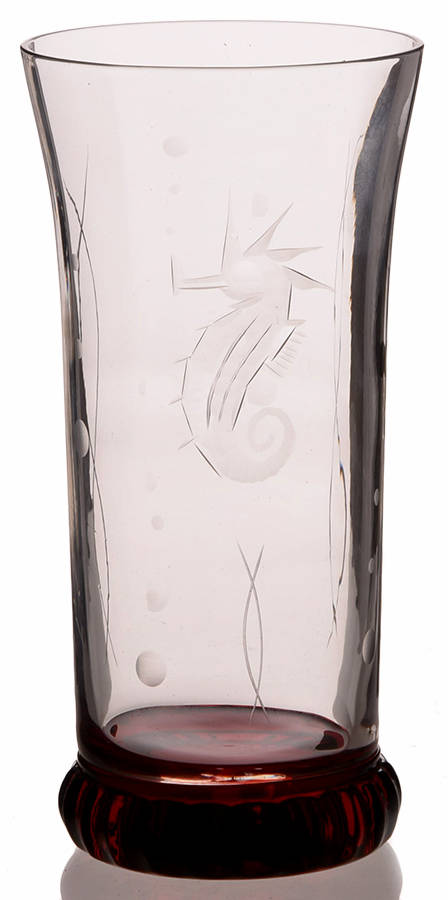 Seahorse Ruby (Line 502) 14 Oz Flat Tumbler by Duncan & Miller-1