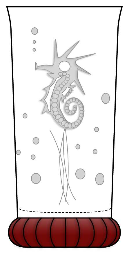 Seahorse Ruby (Line 502) 10 Oz Flat Tumbler by Duncan & Miller-1
