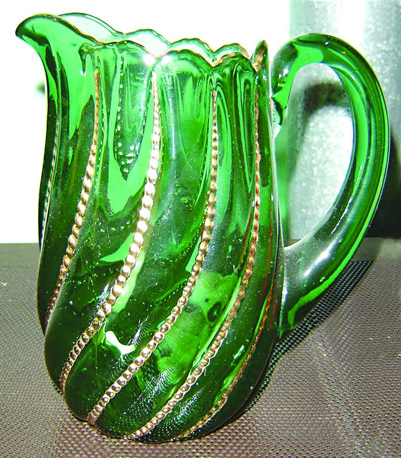 Beaded Swirl Green 64 Oz Pitcher by Duncan & Miller-1