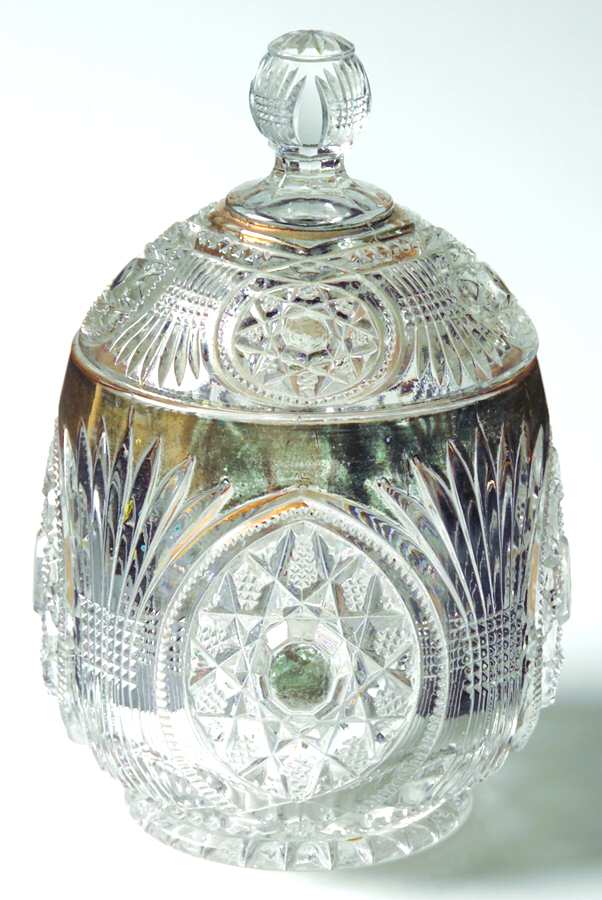 Starred Loop (Gold Trim, Stem 45) Sugar Bowl & Lid by Duncan & Miller-1