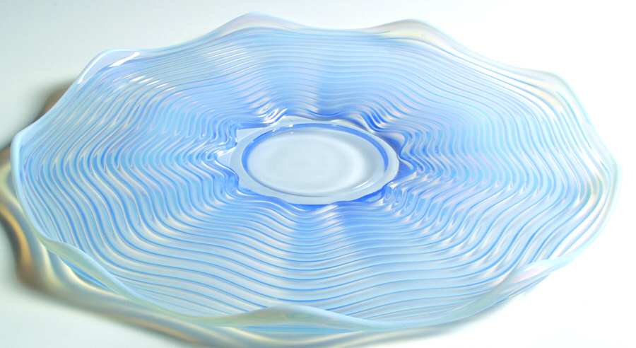 Caribbean Blue (Opalescent) 13" Cabaret Plate by Duncan & Miller-1