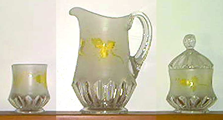 Zipper Slash Yellow Engraved (Stem 2005) Pitcher by Duncan & Miller-1