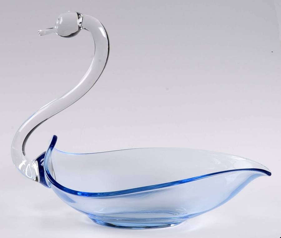 Animals & Figurines 11" Open Swan by Duncan & Miller-1