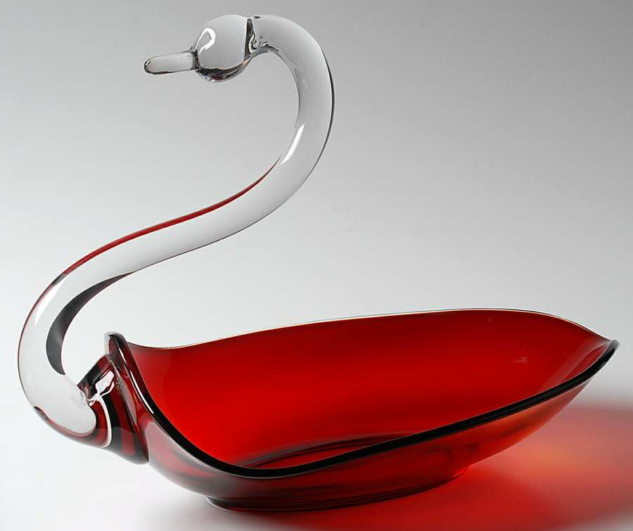 Animals & Figurines 13" Open Swan by Duncan & Miller-1