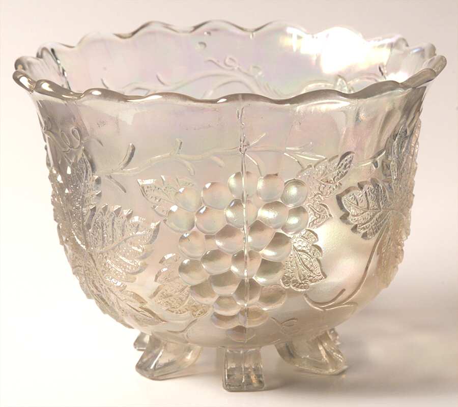 Grape Delight White Carnival Nut Bowl by Dugan-1
