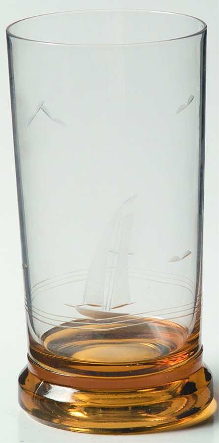 Sailboat Amber (Line 500, Amber Base) 8 Oz Flat Tumbler by Duncan & Miller-1