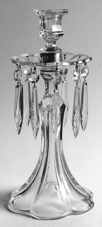Candelabras & Epergnes Single Candlestick w/Bobeche & 10 Prisms by Duncan & Miller-1