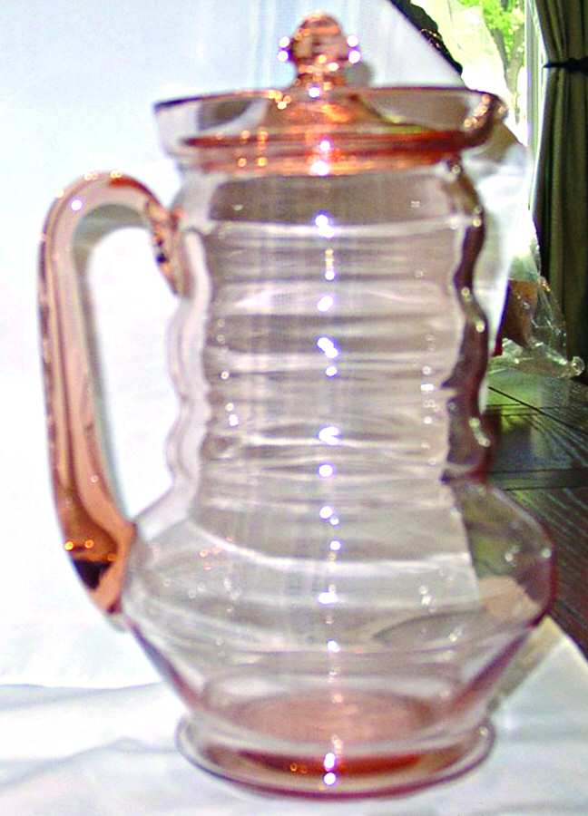 1114-12-Pink Pitcher & Lid by Dunbar-1
