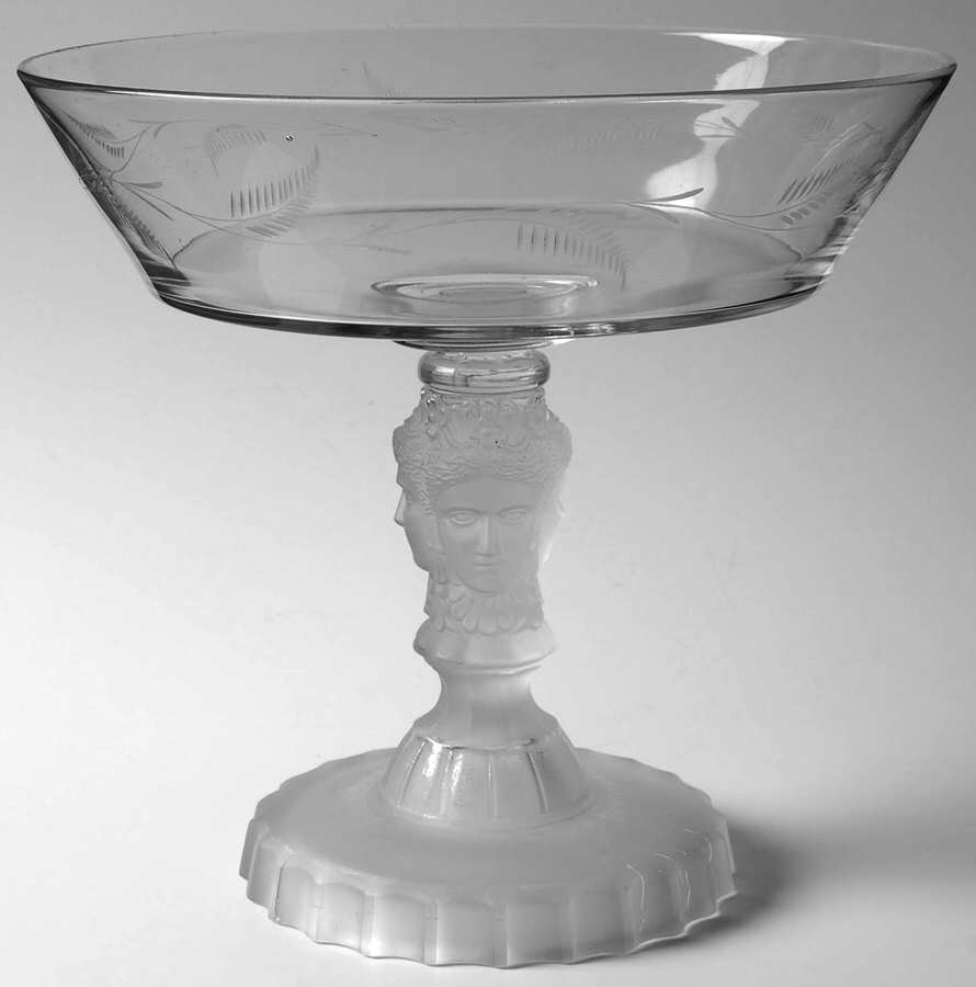 Three Faces England 53 (Stem 400) Round Compote (Height X Width) by Duncan & Miller-1