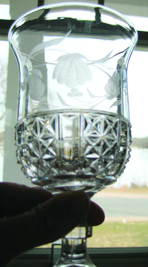 Six Panel Fine Cut Cut 1 Water Goblet by Dalzell, Gilmore, Leigh-1