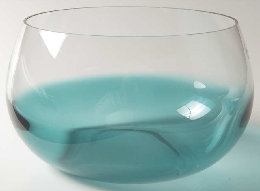 Glasscapes Teal 8" Round Bowl by Dansk-1
