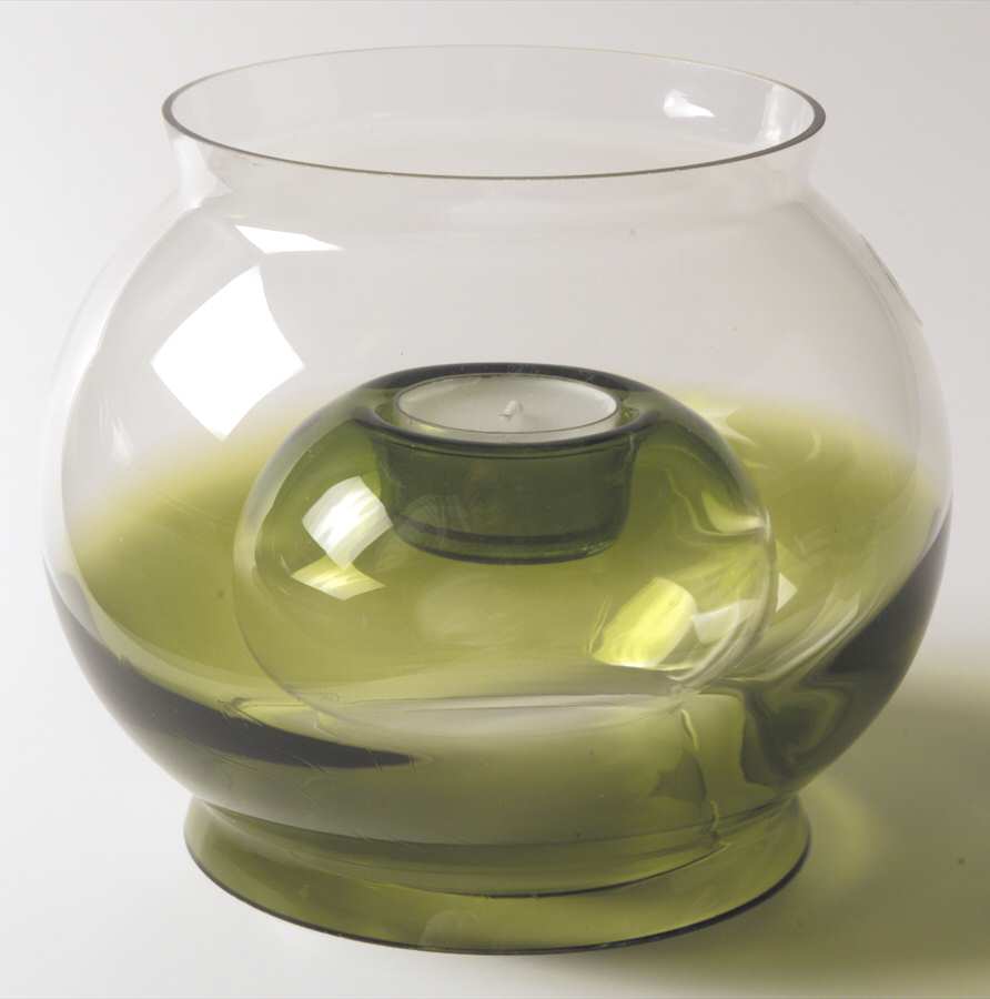 Glasscapes Lime Green Hurricane Lamp & Globe by Dansk-1