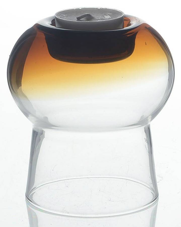 Glasscapes Amber 4" Candle Votive by Dansk-1