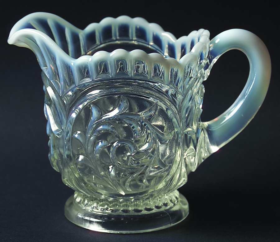 Circled Scroll White Creamer by Dugan-1