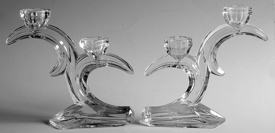 DSG1 (Set of 2) Double Light Candlestick by Duiske Glass-1