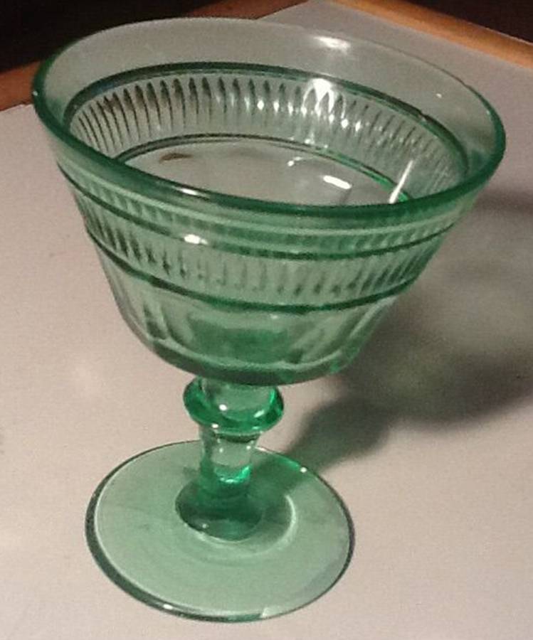 Waterford Green Champagne/Tall Sherbet by Duncan & Miller-1