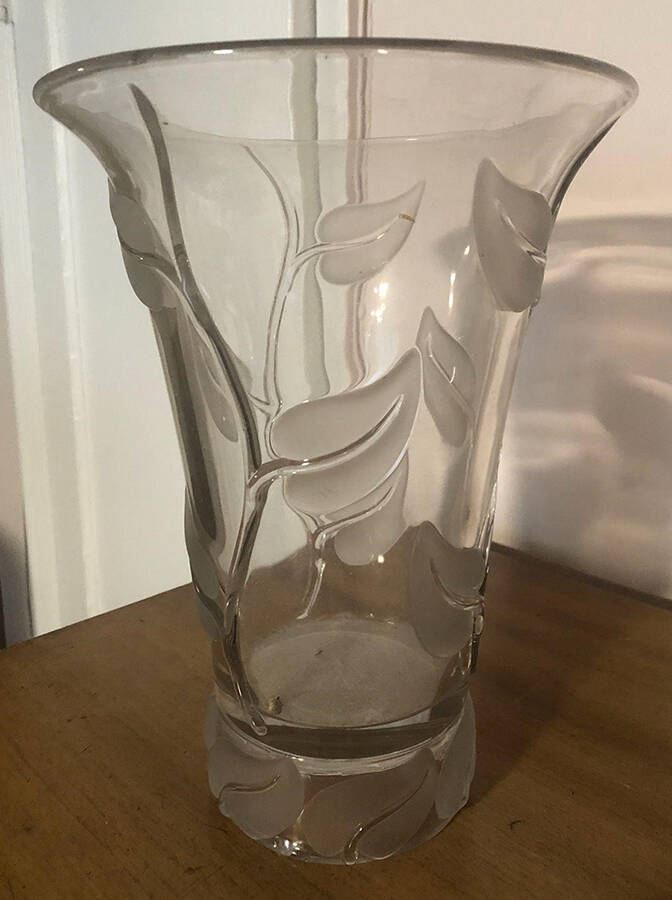 American Way Frosted Clear (Line 71) 18" Flower Vase by Duncan & Miller-1