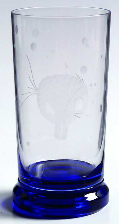 Fish Cobalt Blue Flat Tumbler by Duncan & Miller-1