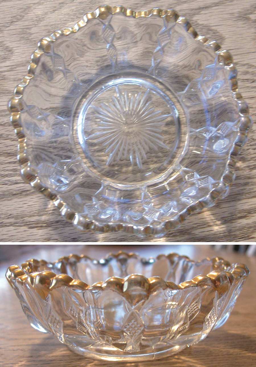 Diamond Ridge Gold Small Fruit Dessert Bowl by Duncan & Miller-1