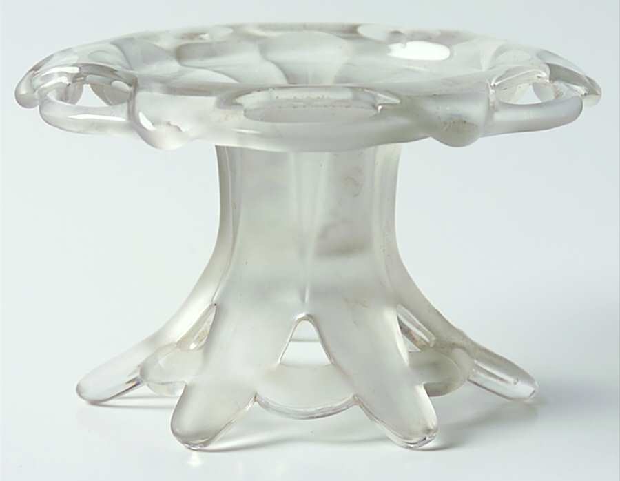 Murano (Frosted) Flower Candlestick by Duncan & Miller-1