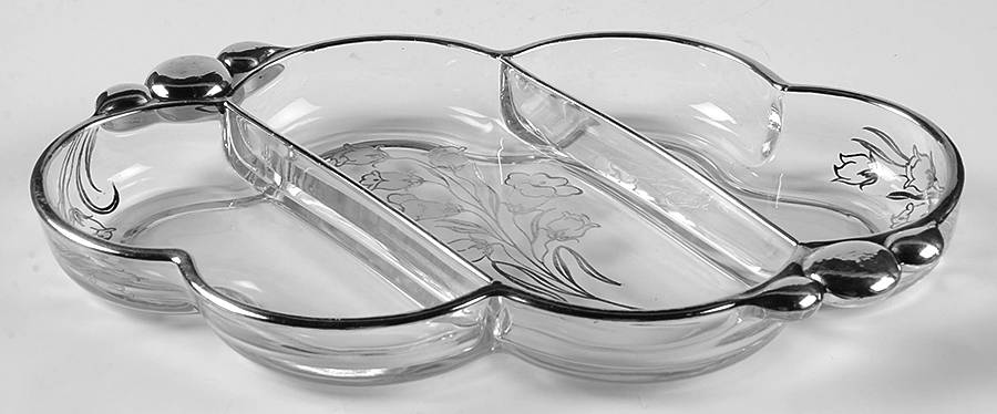 115-4 10" Oblong 3 Part Celery/Relish by Duncan & Miller-1